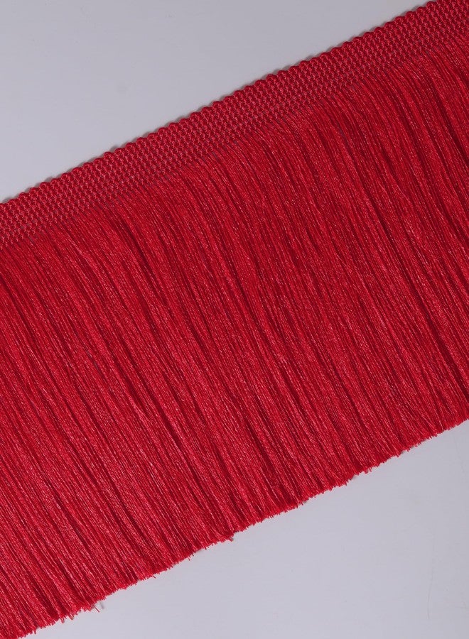 PREMDAS LACES Fringe Trim Lace Polyerter Fibre Tassel 6Inch Wide Long For Clothes Accessories Latin Wedding Dress Diy Lamp Shade Decoration Red (Pack Of 1) - Image 2